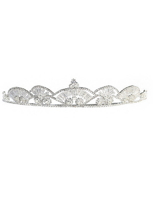 Tip Top Kids Girls Multi Color Fan Rhinestone Princess Wedding Pageant Tiara - SophiasStyle.com